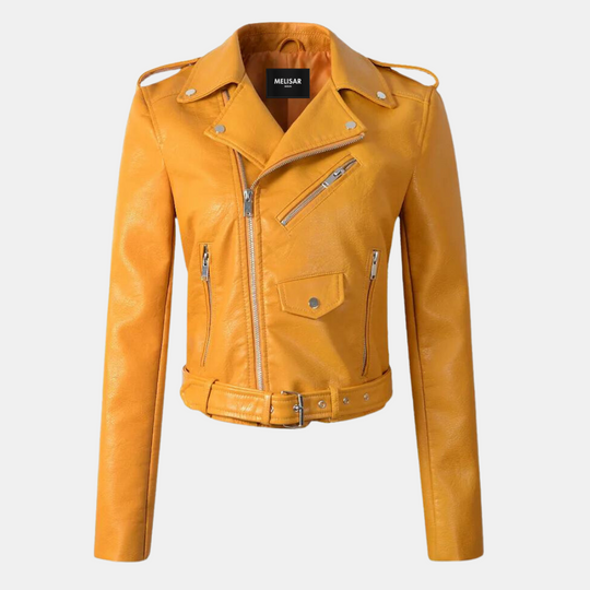 Frauen Klassische Motorrad-Lederjacke