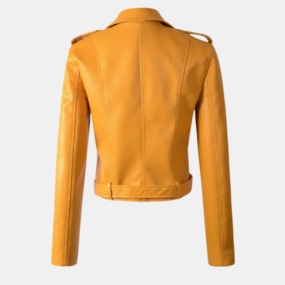 Frauen Klassische Motorrad-Lederjacke