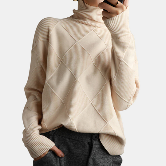 Damen-Strick Rollkragenpullover