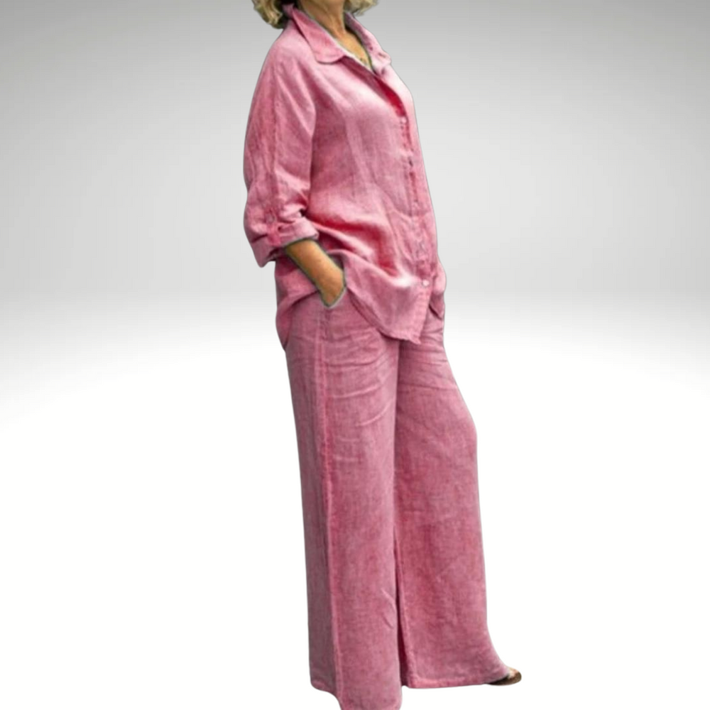 Elle | Women's Autumn Linen Two-Piece Set