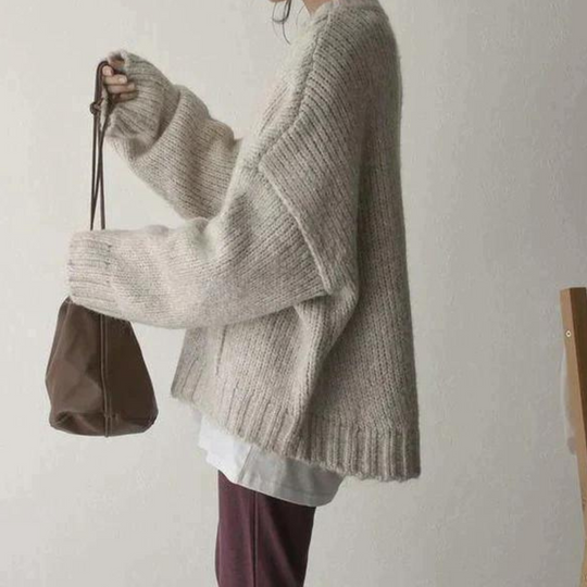 Melisa | Kuscheliger Elfenbein-Taschen trui