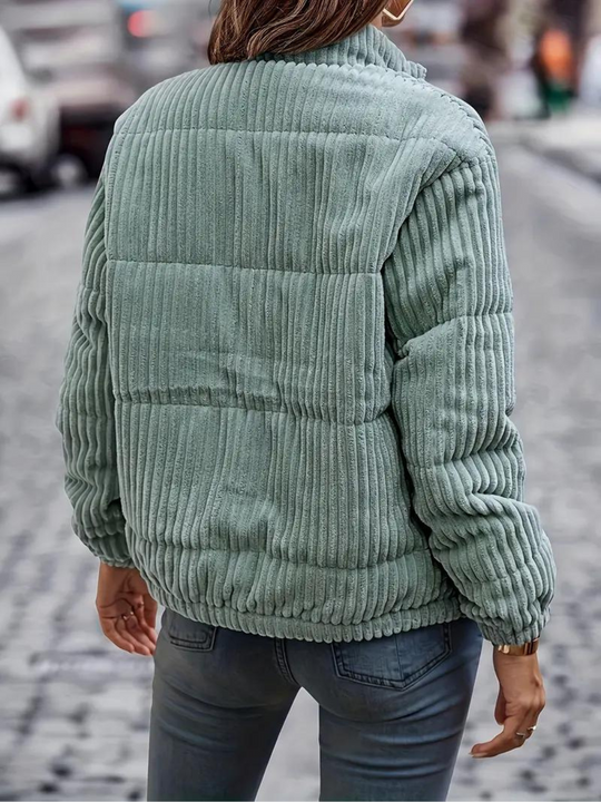 Corduroy Zip Fluffy Jacket