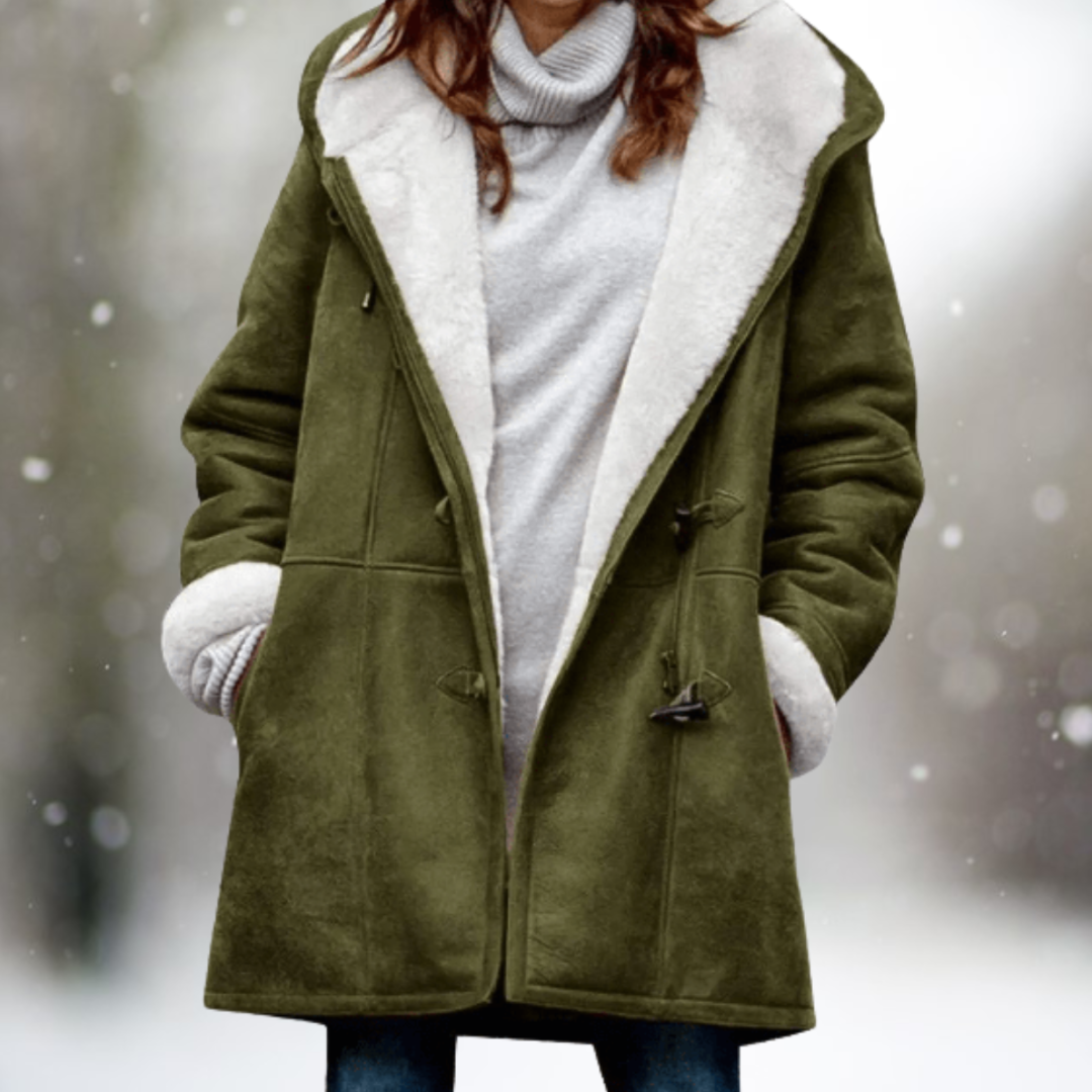 Premium Halber Kapuze Fleece-Jacke