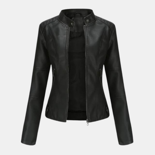 Béliveau | Ladies Leather Jacket With Stand-up Collar