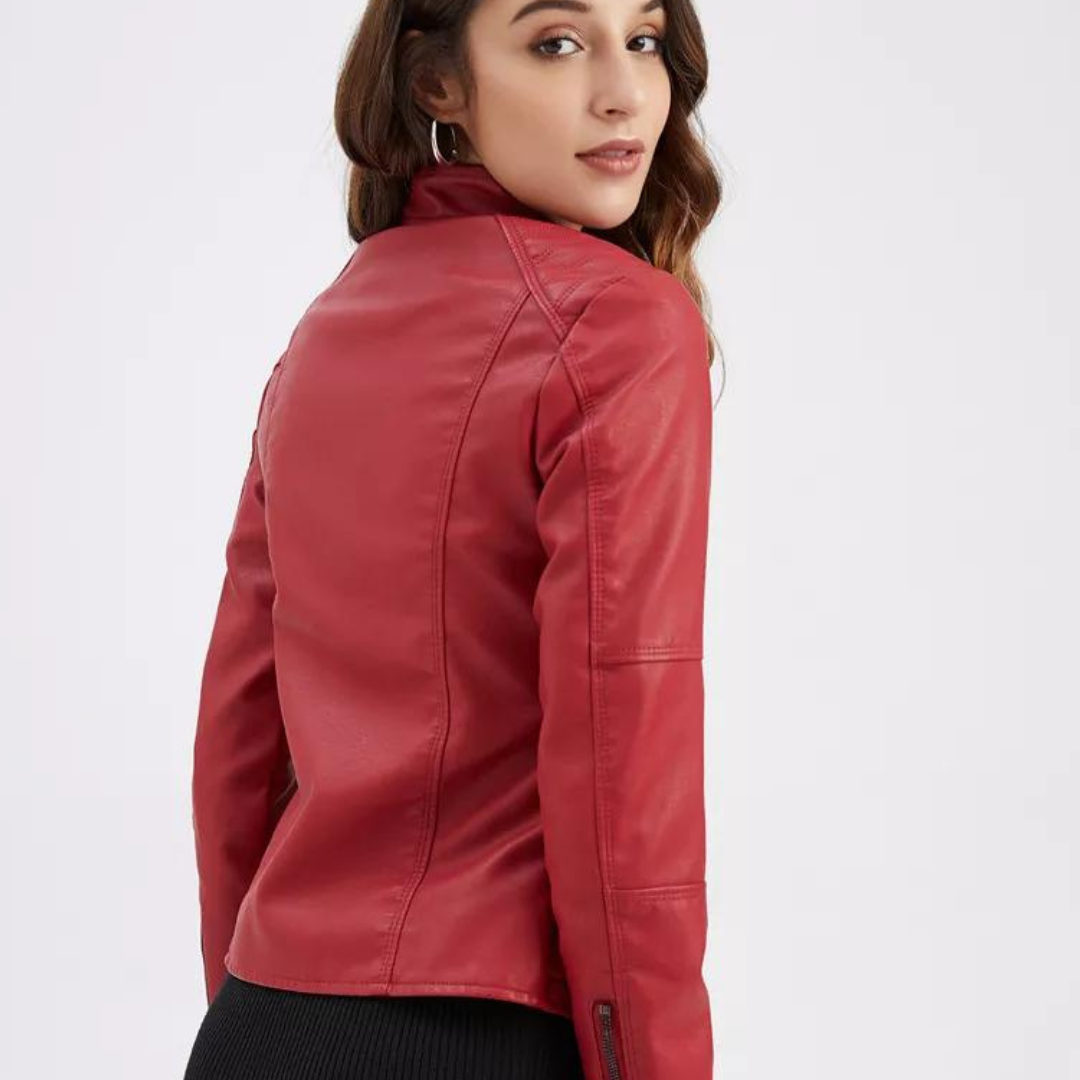Béliveau | Ladies Leather Jacket With Stand-up Collar