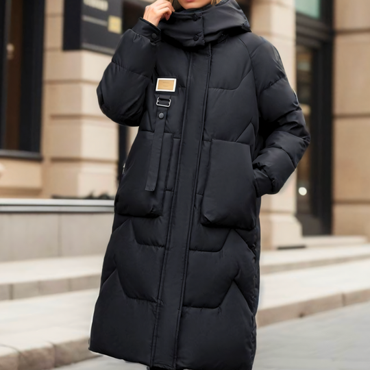 Lange Frauen-Pufferjacke