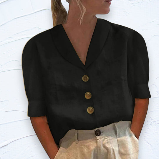 Novalee | Luxury Women's Top With Collar and Buttons