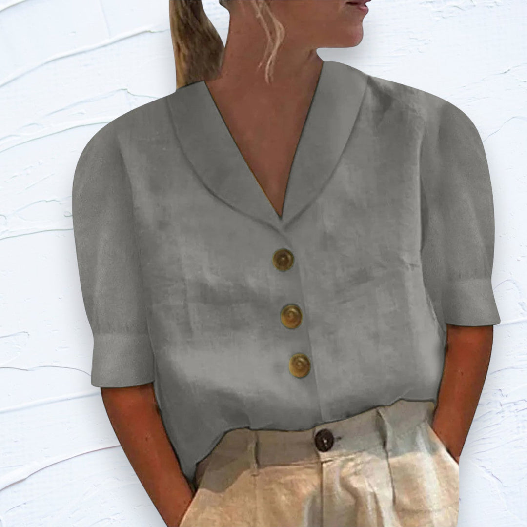 Novalee | Luxury Women's Top With Collar and Buttons