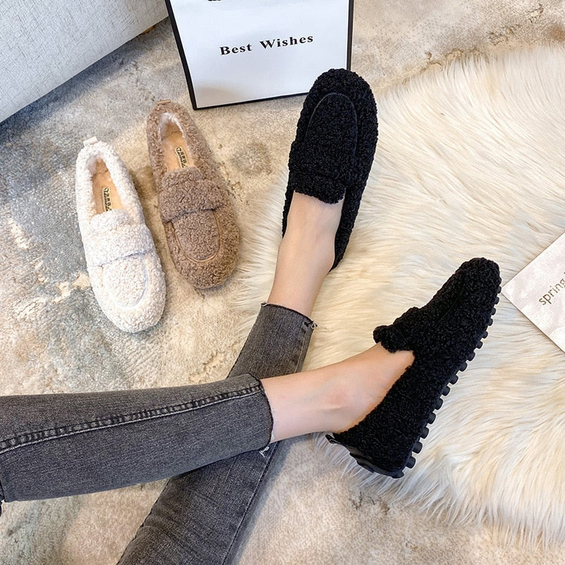 Melisa | Britischer Stil Plüsch Schuhe