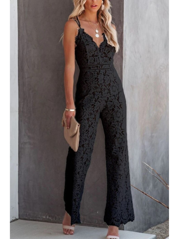 Felicia | Jumpsuit with V-neck and lace back