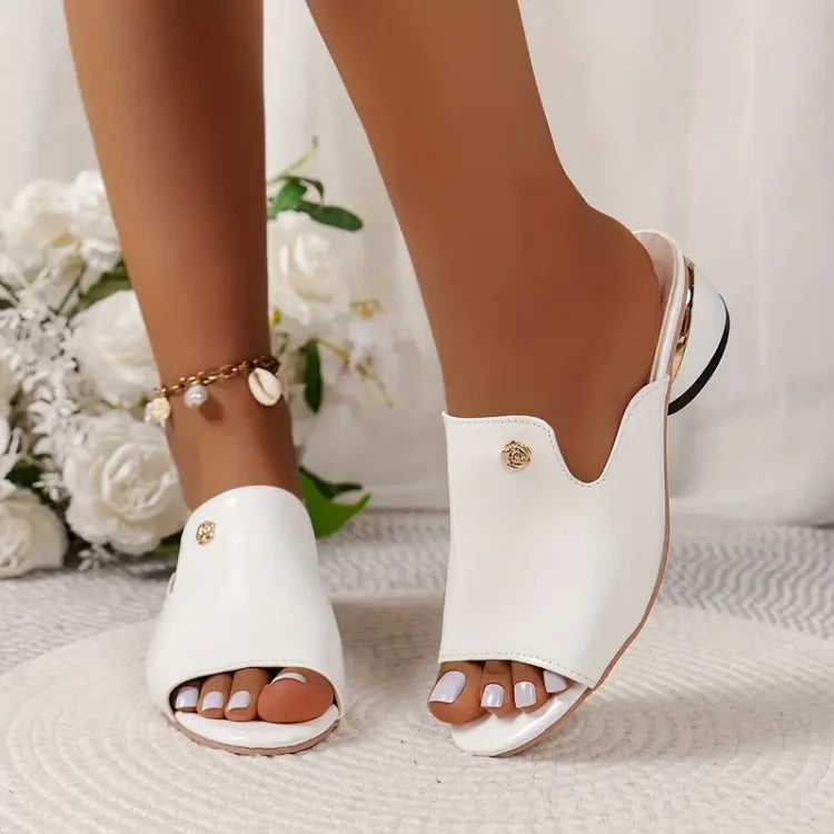 Bryanna | Women's Fashion Open Toe Chunky Heel Leather Sandals