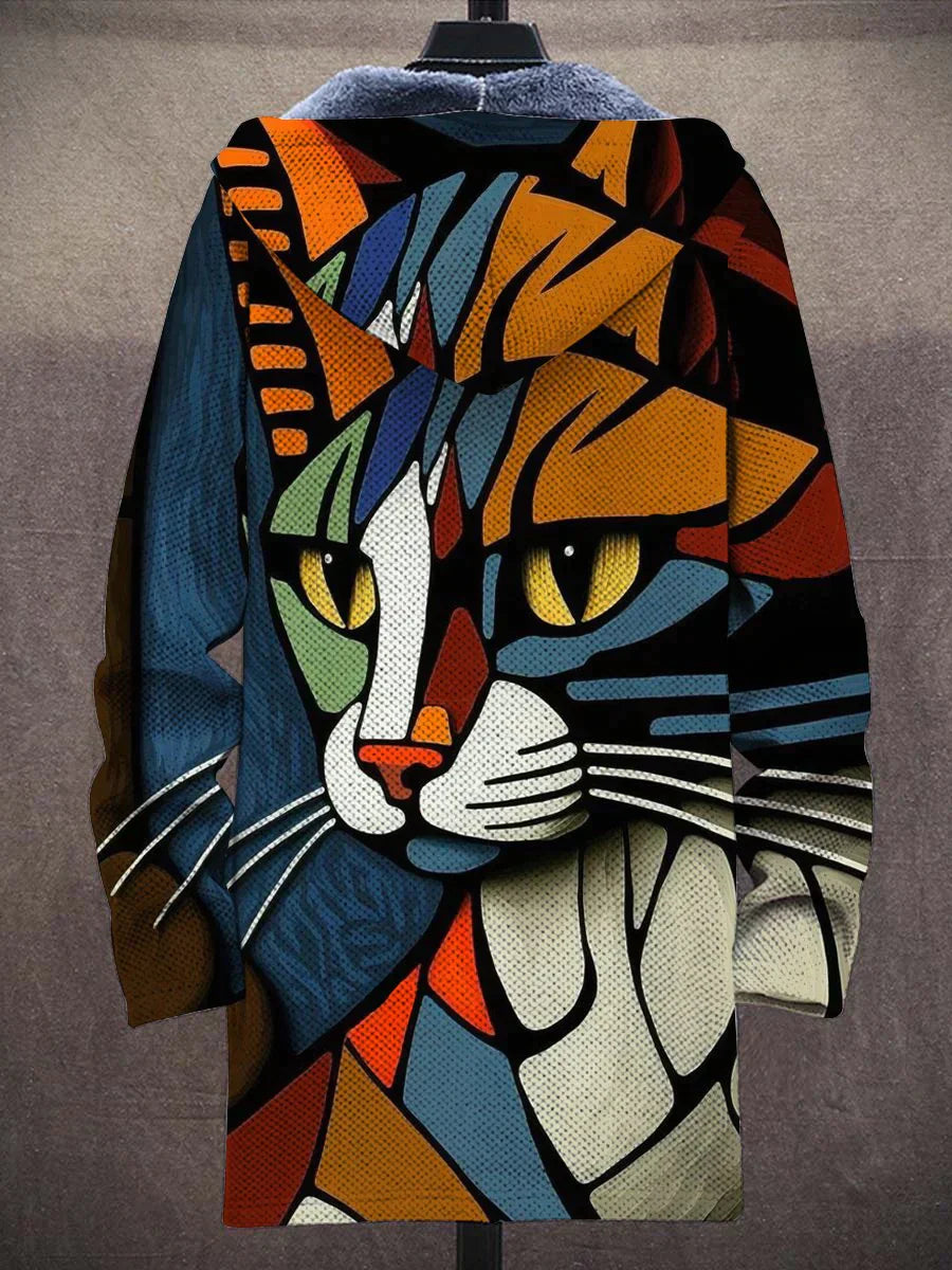 Rémy | Warm Cardigan with Cat Pattern