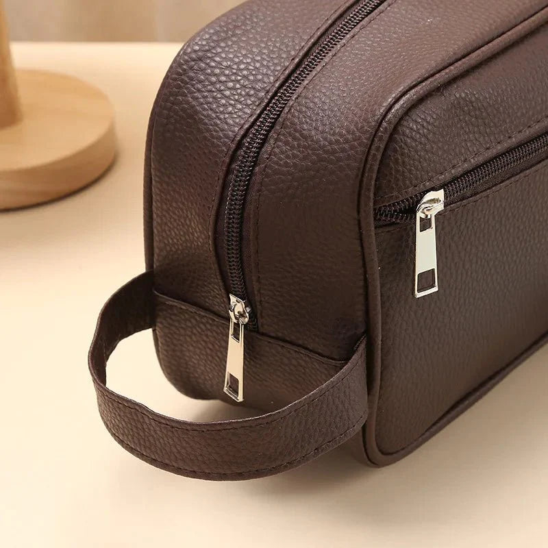 Sara | Elegant Leather Toiletry Bag for Travel and Home Use